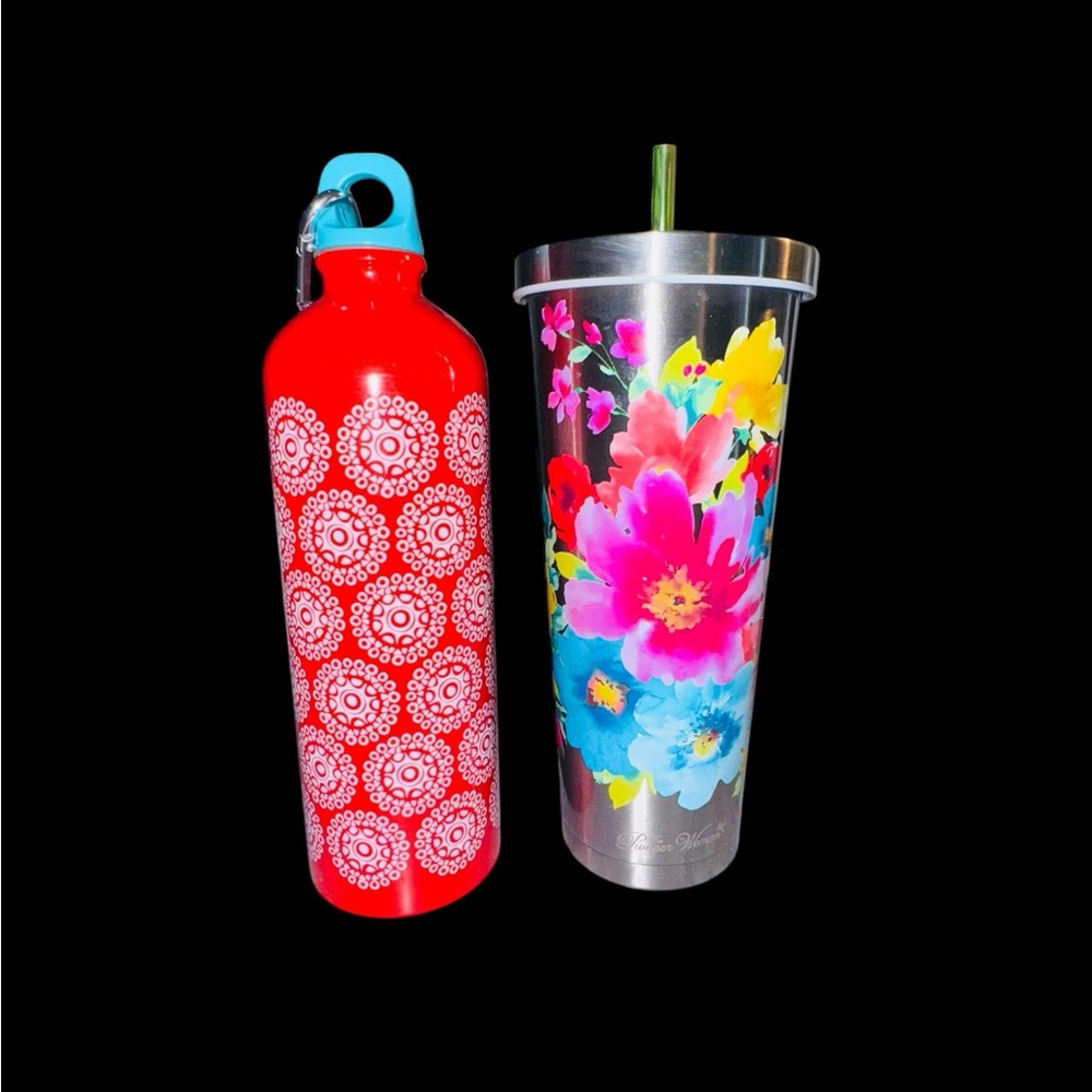 Pioneer Woman Tumbler Double Wall Hot Cold Vacuum Insulated 24 oz Tritan Straw